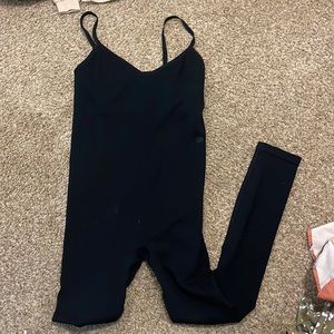 Hatched ribbed jumpsuit